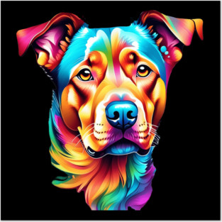 Surrealism art style vibrant Dog with calm brown eyes #2 Posters and Art