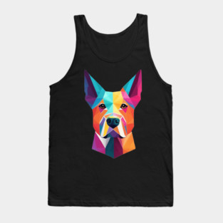 Geometric Dog Face Portrait Tank Top