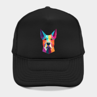 Geometric Dog Face Portrait Hat