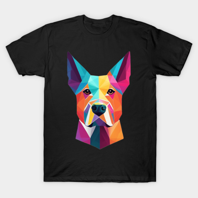 Geometric Dog Face Portrait T-Shirt by BirdsnStuff