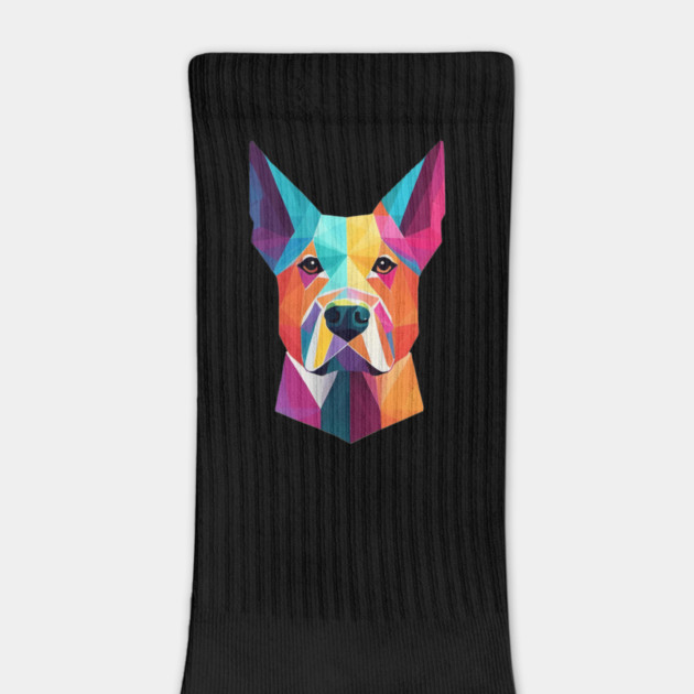 Geometric Dog Face Portrait by BirdsnStuff