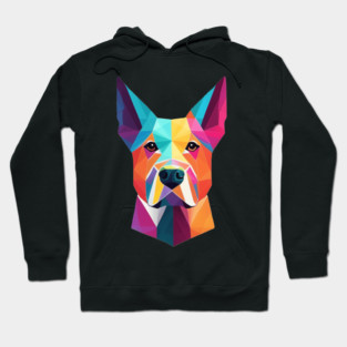 Geometric Dog Face Portrait Hoodie