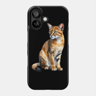 Abstract watercolor of an African Golden Cat #3 Phone Case