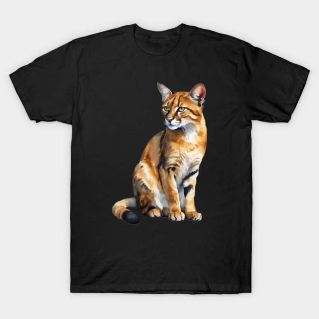 Abstract watercolor of an African Golden Cat #3 T-Shirt by BirdsnStuff