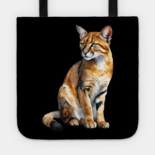 Abstract watercolor of an African Golden Cat #3 Tote