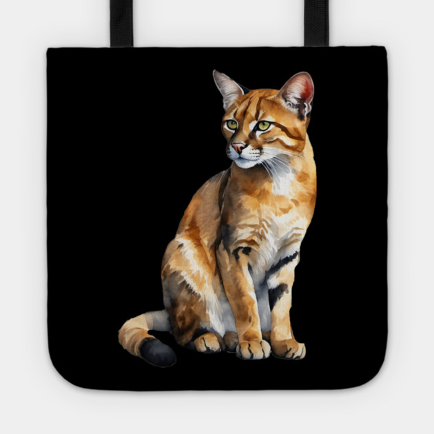 Abstract watercolor of an African Golden Cat #3 Tote by BirdsnStuff
