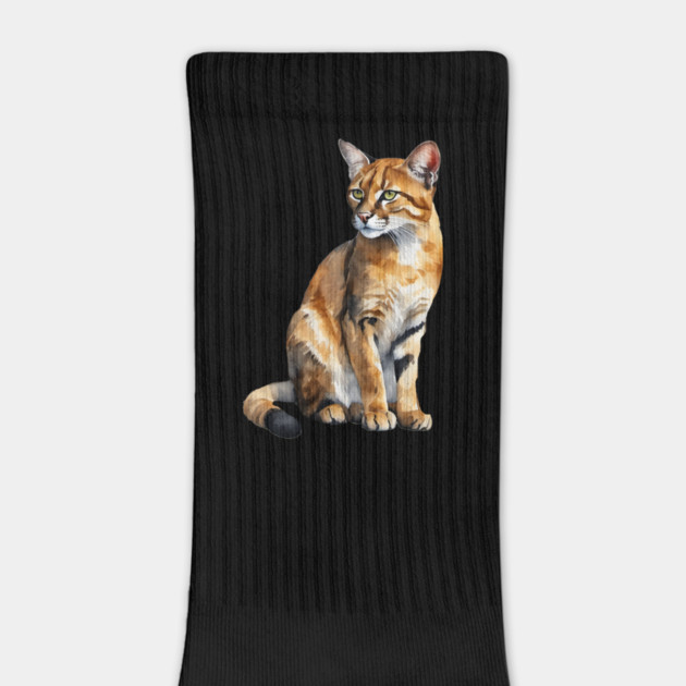 Abstract watercolor of an African Golden Cat #3 by BirdsnStuff