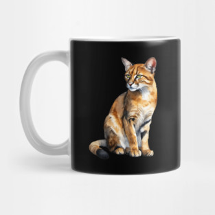 Abstract watercolor of an African Golden Cat #3 Mug