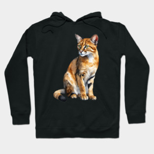 Abstract watercolor of an African Golden Cat #3 Hoodie