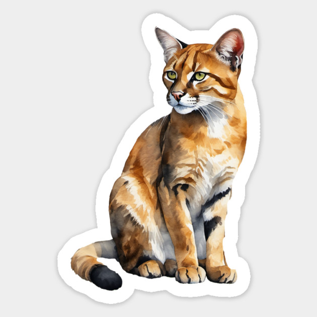Abstract watercolor of an African Golden Cat #3 Magnet by BirdsnStuff