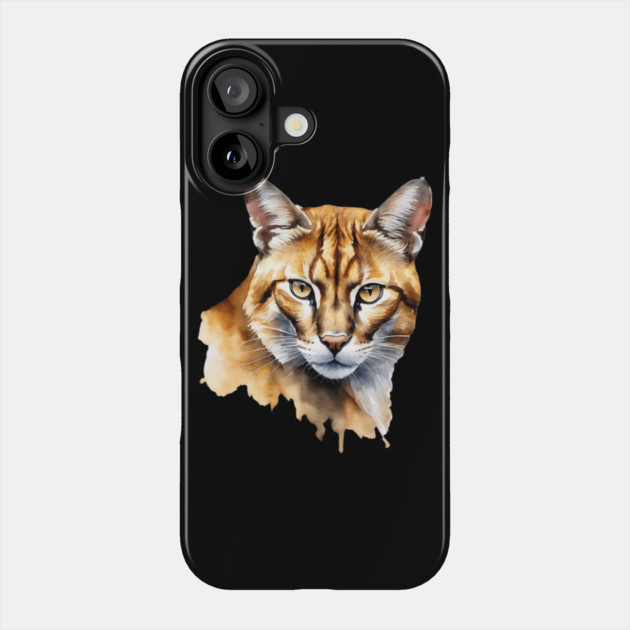 Abstract watercolor of an African Golden Cat #2 Phone Case by BirdsnStuff