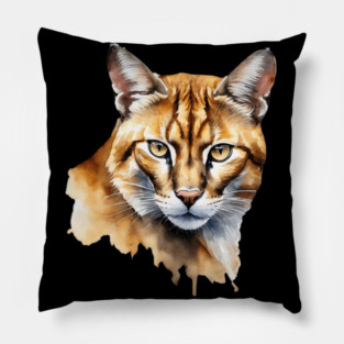 Abstract watercolor of an African Golden Cat #2 Pillow