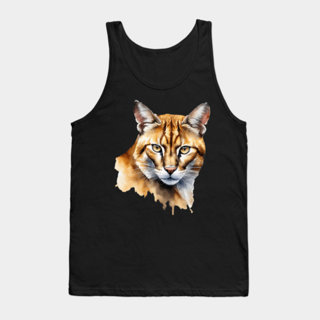 Abstract watercolor of an African Golden Cat #2 Tank Top by BirdsnStuff