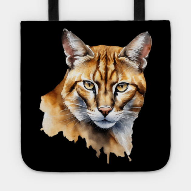 Abstract watercolor of an African Golden Cat #2 Tote by BirdsnStuff