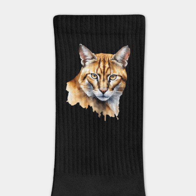 Abstract watercolor of an African Golden Cat #2 by BirdsnStuff