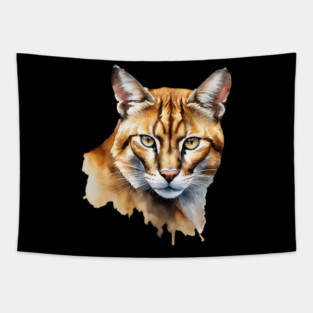 Abstract watercolor of an African Golden Cat #2 Tapestry