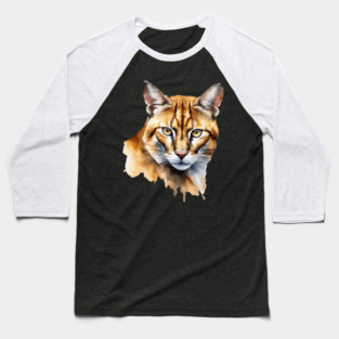 Abstract watercolor of an African Golden Cat #2 Baseball T-Shirt