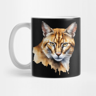 Abstract watercolor of an African Golden Cat #2 Mug