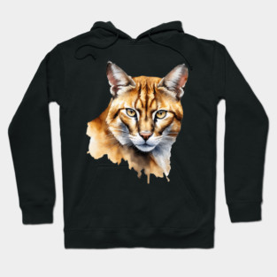 Abstract watercolor of an African Golden Cat #2 Hoodie