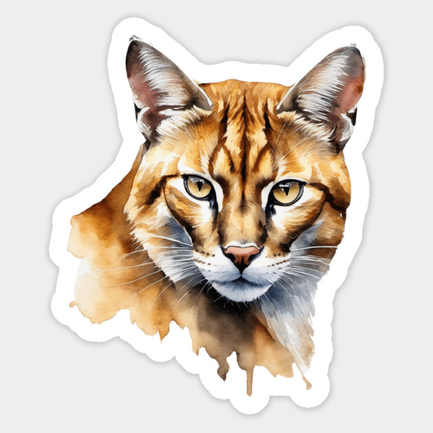 Abstract watercolor of an African Golden Cat #2 Magnet by BirdsnStuff