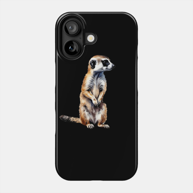 Abstract painting of a African Meerkat Phone Case by BirdsnStuff