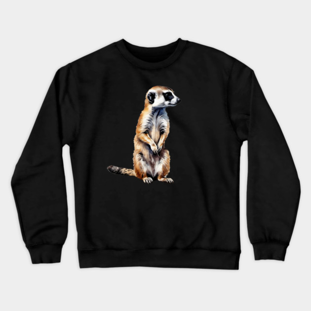 Abstract painting of a African Meerkat Crewneck Sweatshirt by BirdsnStuff