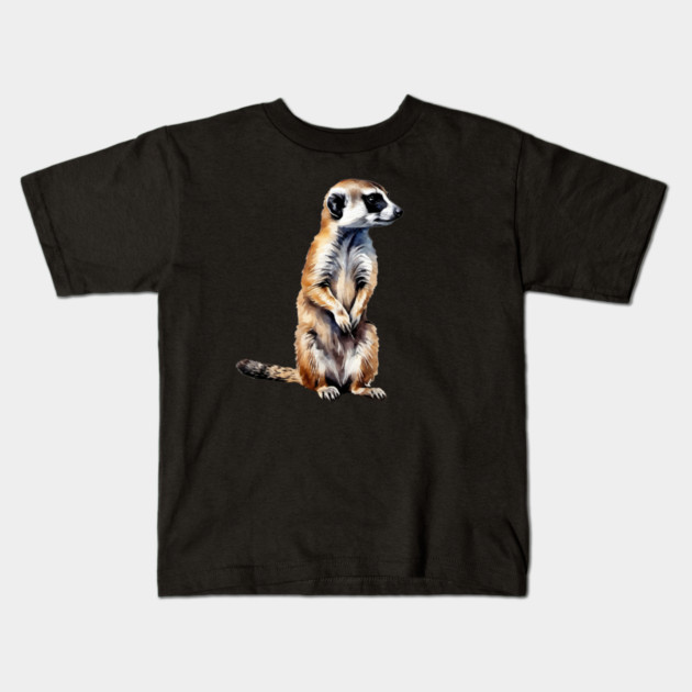 Abstract painting of a African Meerkat Kids T-Shirt by BirdsnStuff
