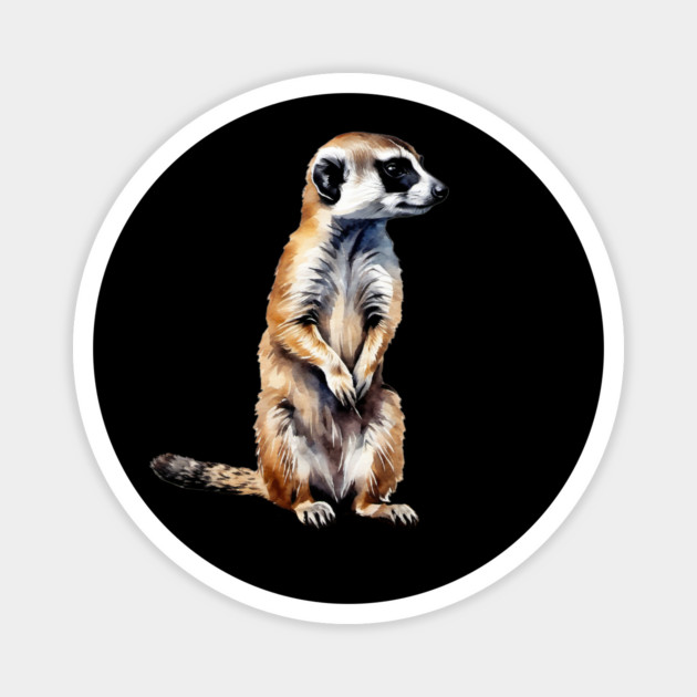 Abstract painting of a African Meerkat Magnet by BirdsnStuff