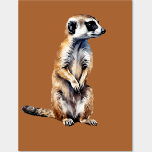 Abstract painting of a African Meerkat Posters and Art
