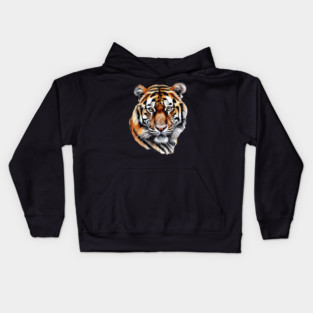 Abstract Water Color Painting of a Siberian Tiger Kids Hoodie