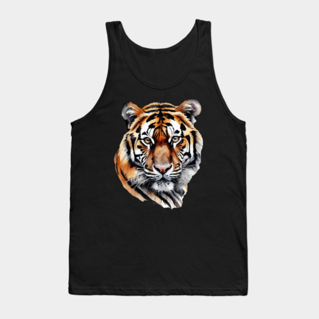 Abstract Water Color Painting of a Siberian Tiger Tank Top by BirdsnStuff