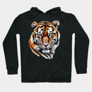 Abstract Water Color Painting of a Siberian Tiger Hoodie