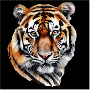 Abstract Water Color Painting of a Siberian Tiger Posters and Art