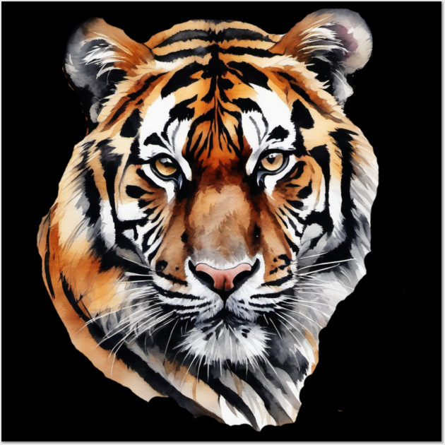 Abstract Water Color Painting of a Siberian Tiger Wall Art by BirdsnStuff
