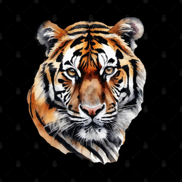 Abstract Water Color Painting of a Siberian Tiger by BirdsnStuff