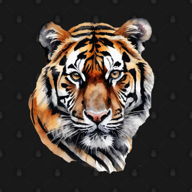 Abstract Water Color Painting of a Siberian Tiger by BirdsnStuff