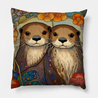 Otter Lover Cute Otter Couple Pillow
