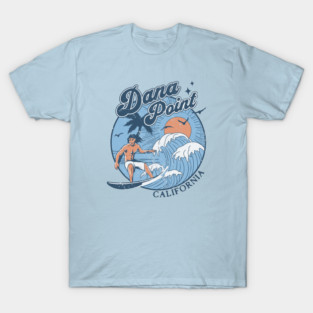 1970s Vintage Surfing Dana Point, California Retro Sunset // Old School Surfer // Surf California T-Shirt