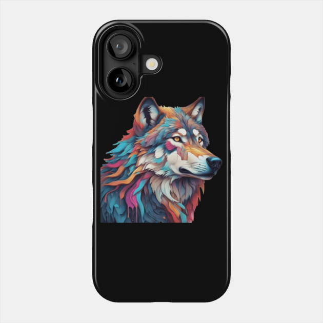 Surrealism art style of a Timber Wolf Phone Case by BirdsnStuff