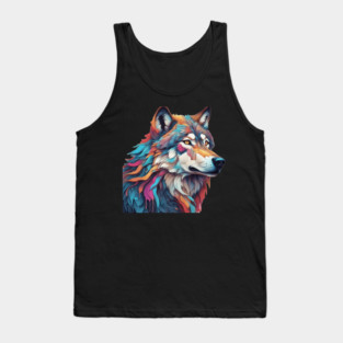 Surrealism art style of a Timber Wolf Tank Top