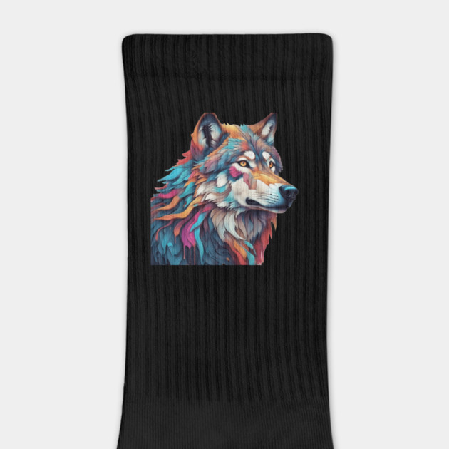 Surrealism art style of a Timber Wolf by BirdsnStuff