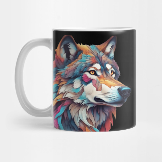 Surrealism art style of a Timber Wolf by BirdsnStuff