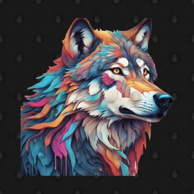 Surrealism art style of a Timber Wolf by BirdsnStuff