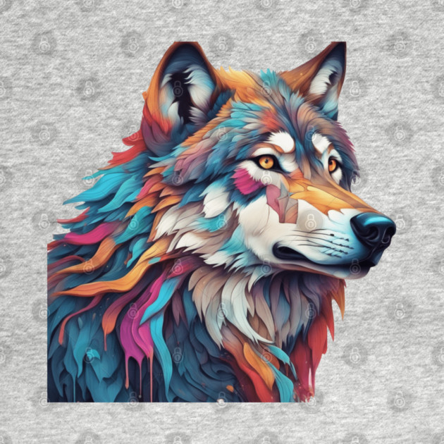 Surrealism art style of a Timber Wolf by BirdsnStuff