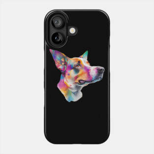 Surrealism art style dog, vibrant, calm brown eyes #4 Phone Case