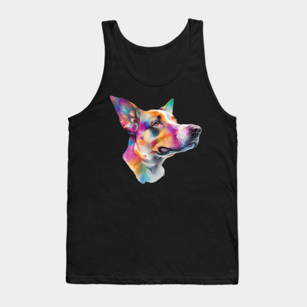 Surrealism art style dog, vibrant, calm brown eyes #4 Tank Top by BirdsnStuff