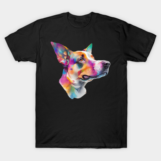 Surrealism art style dog, vibrant, calm brown eyes #4 T-Shirt by BirdsnStuff