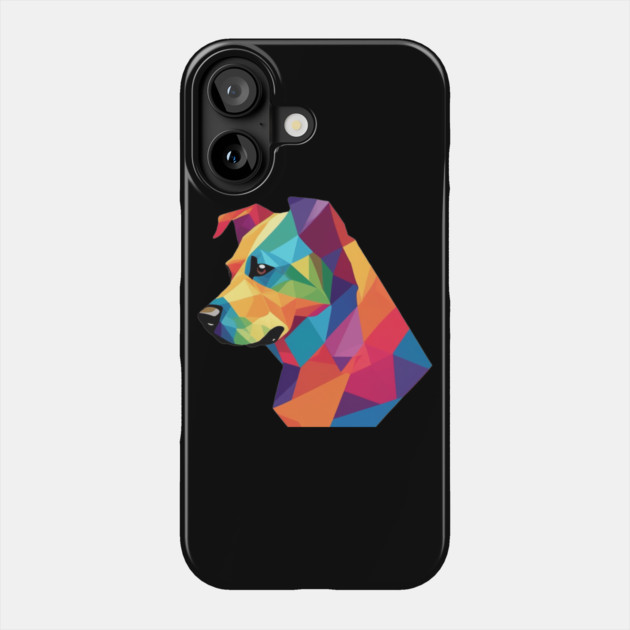 Geometrical Dog, vibrant, calm brown eyes Phone Case by BirdsnStuff