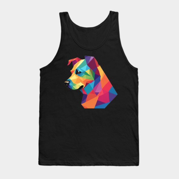 Geometrical Dog, vibrant, calm brown eyes Tank Top by BirdsnStuff
