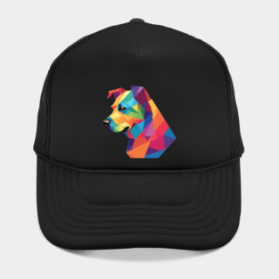 Geometrical Dog, vibrant, calm brown eyes Hat